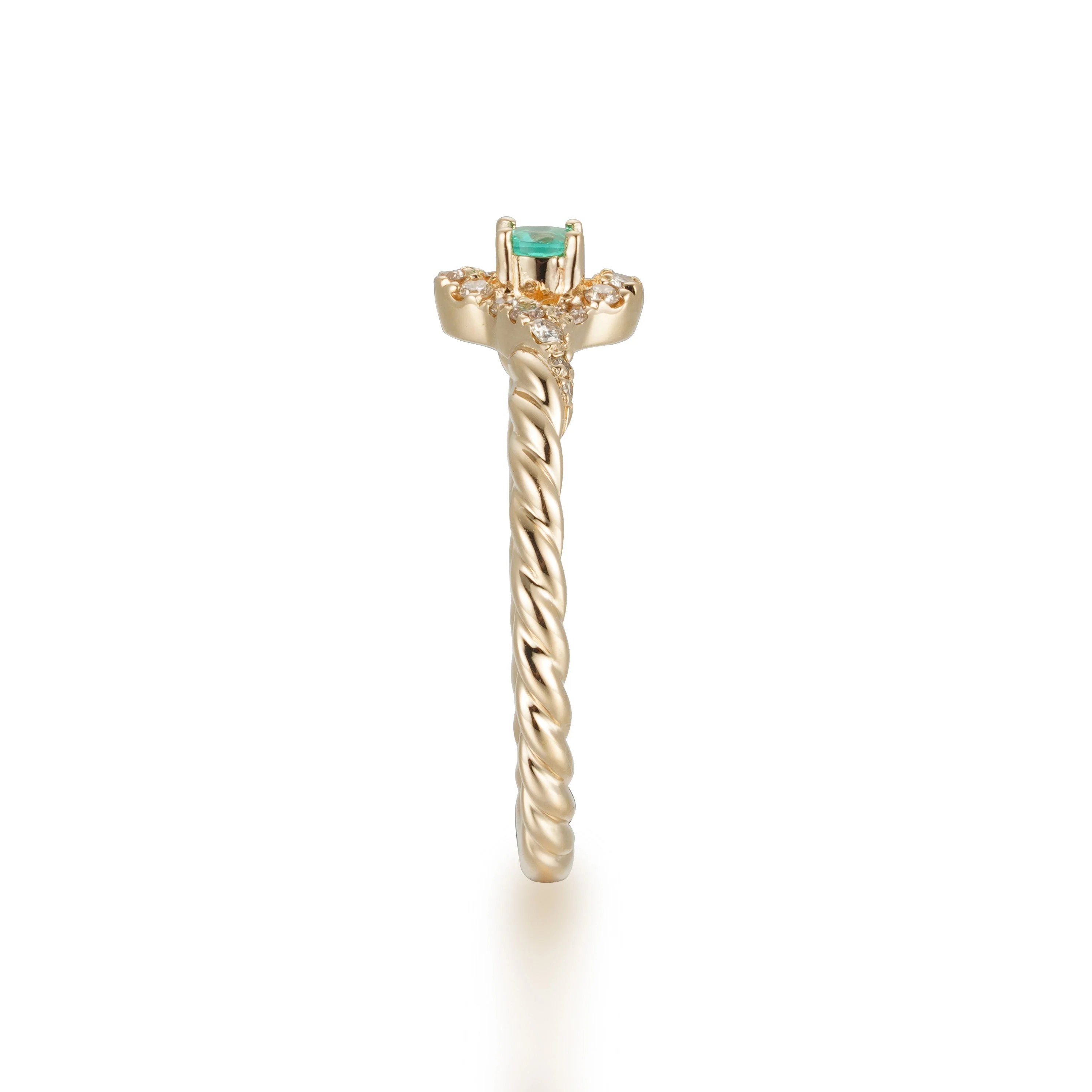 Emerald Clover Diamond Ring - Image 3