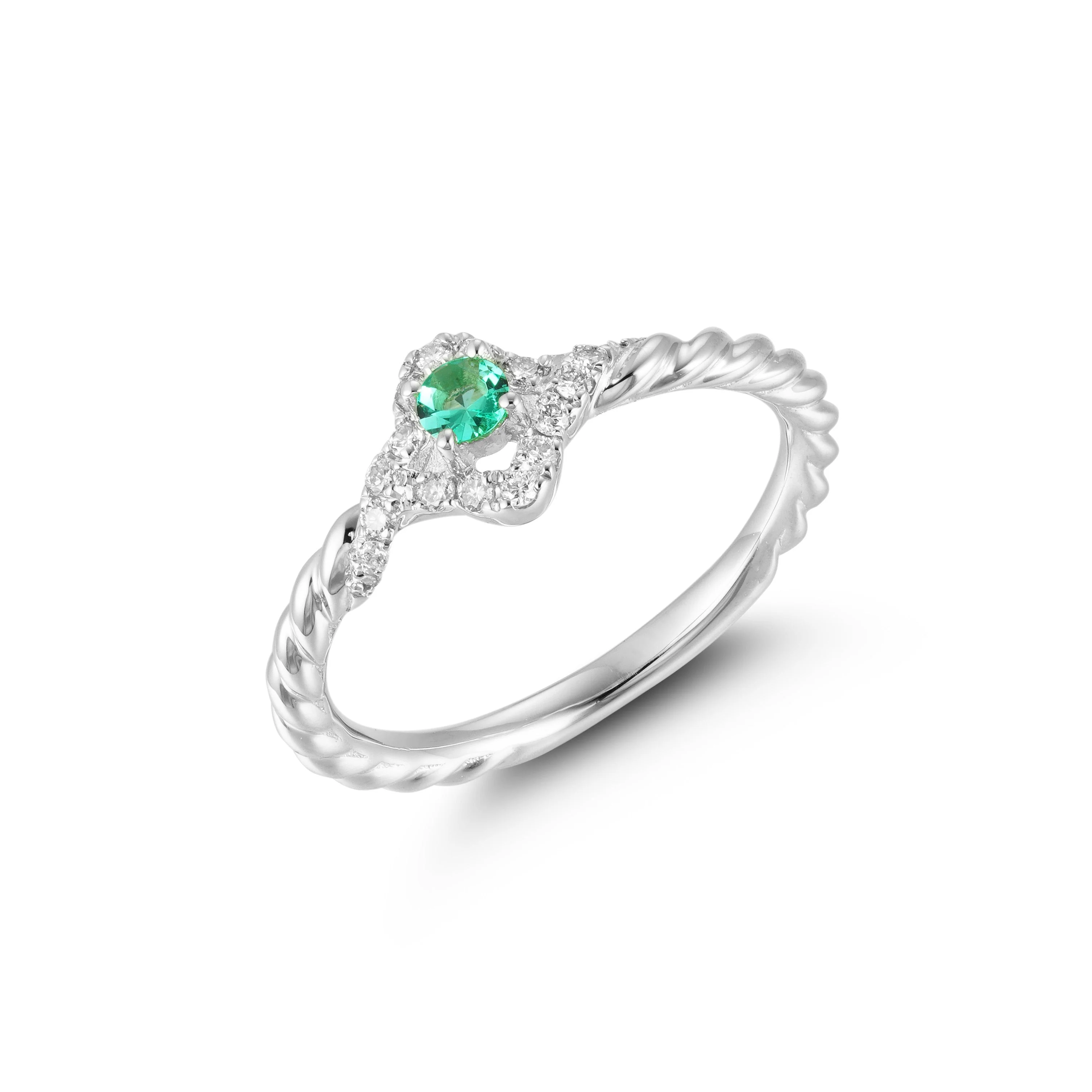 Emerald Clover Diamond Ring - Image 4