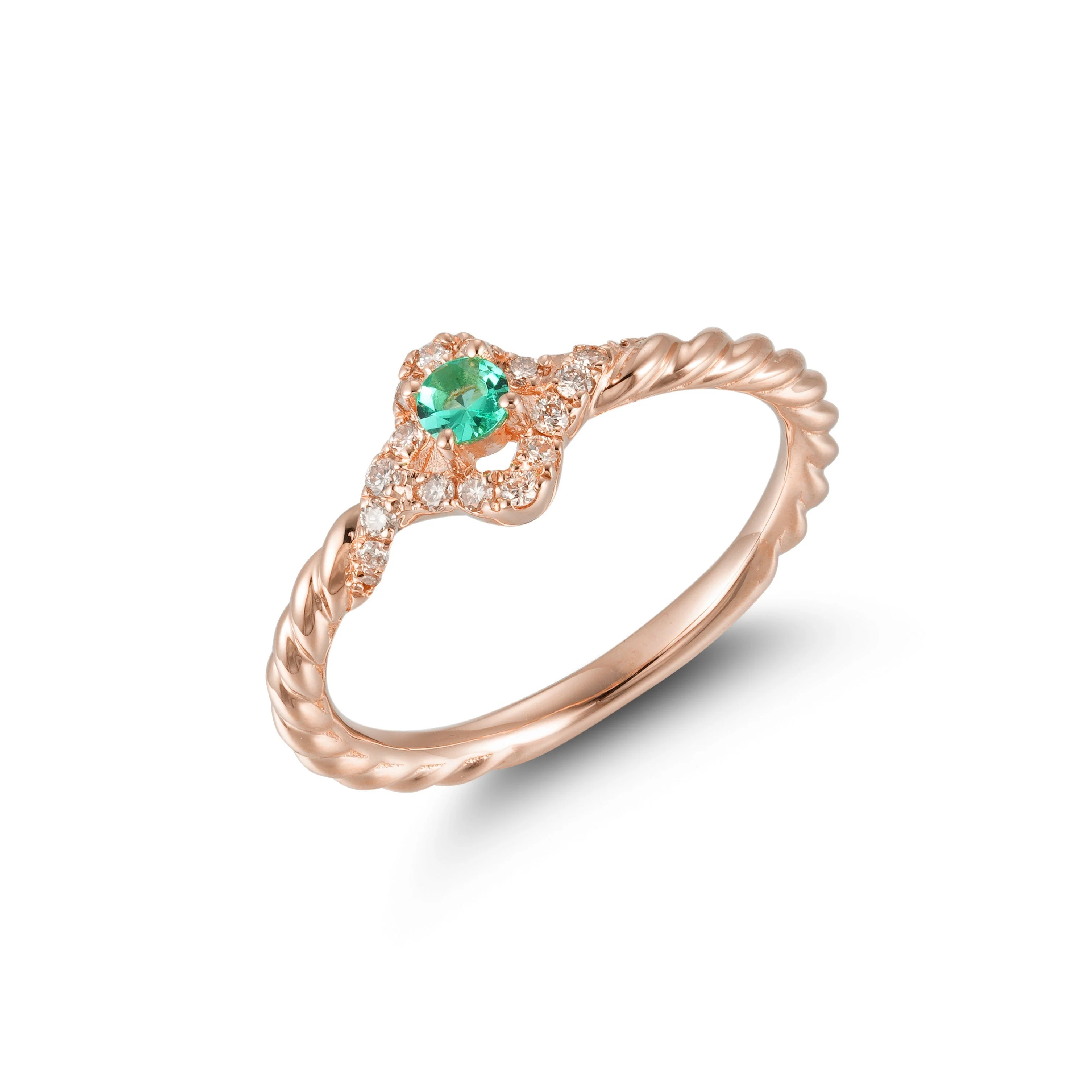 Emerald Clover Diamond Ring - Image 5