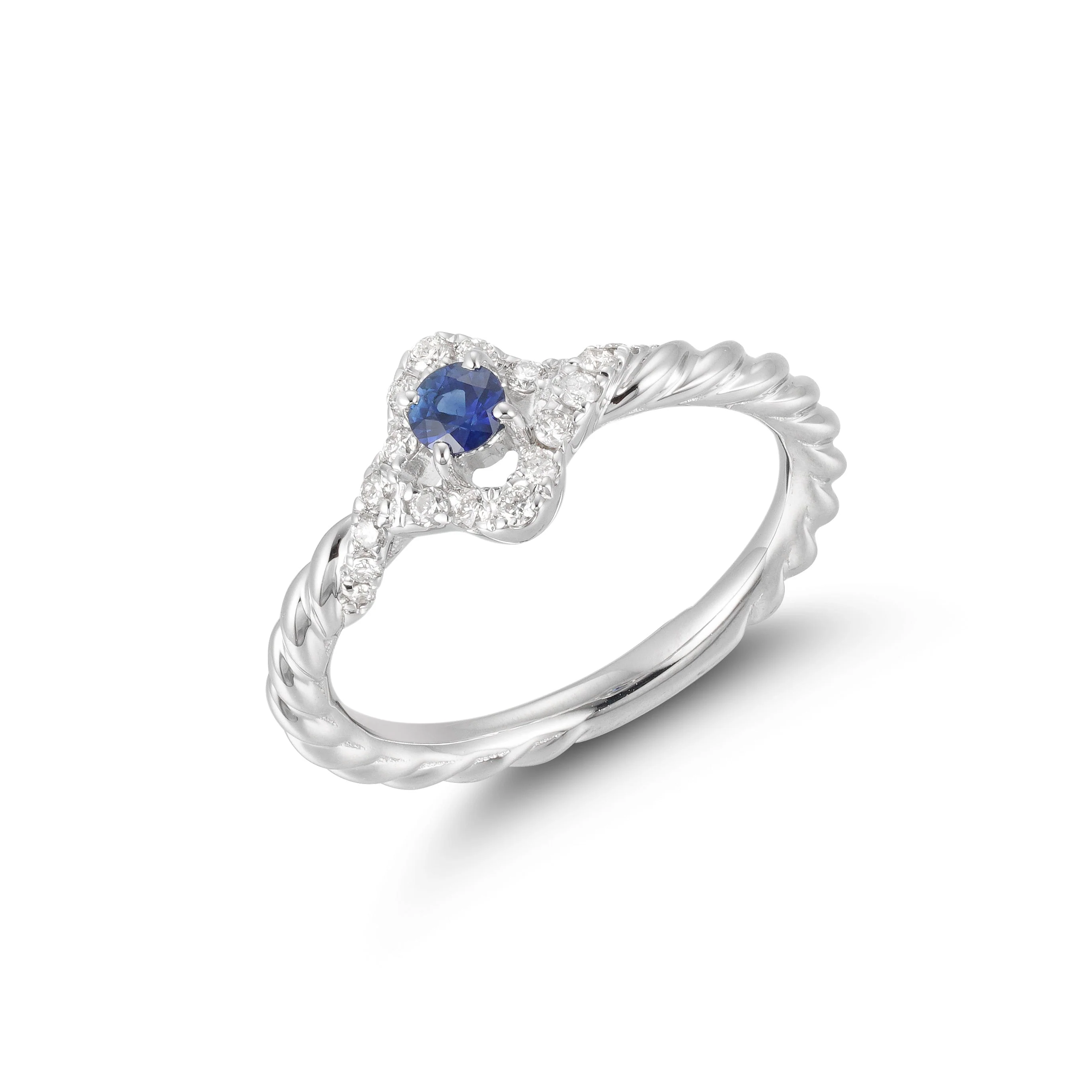 Sapphire Clover Diamond Ring - Image 2