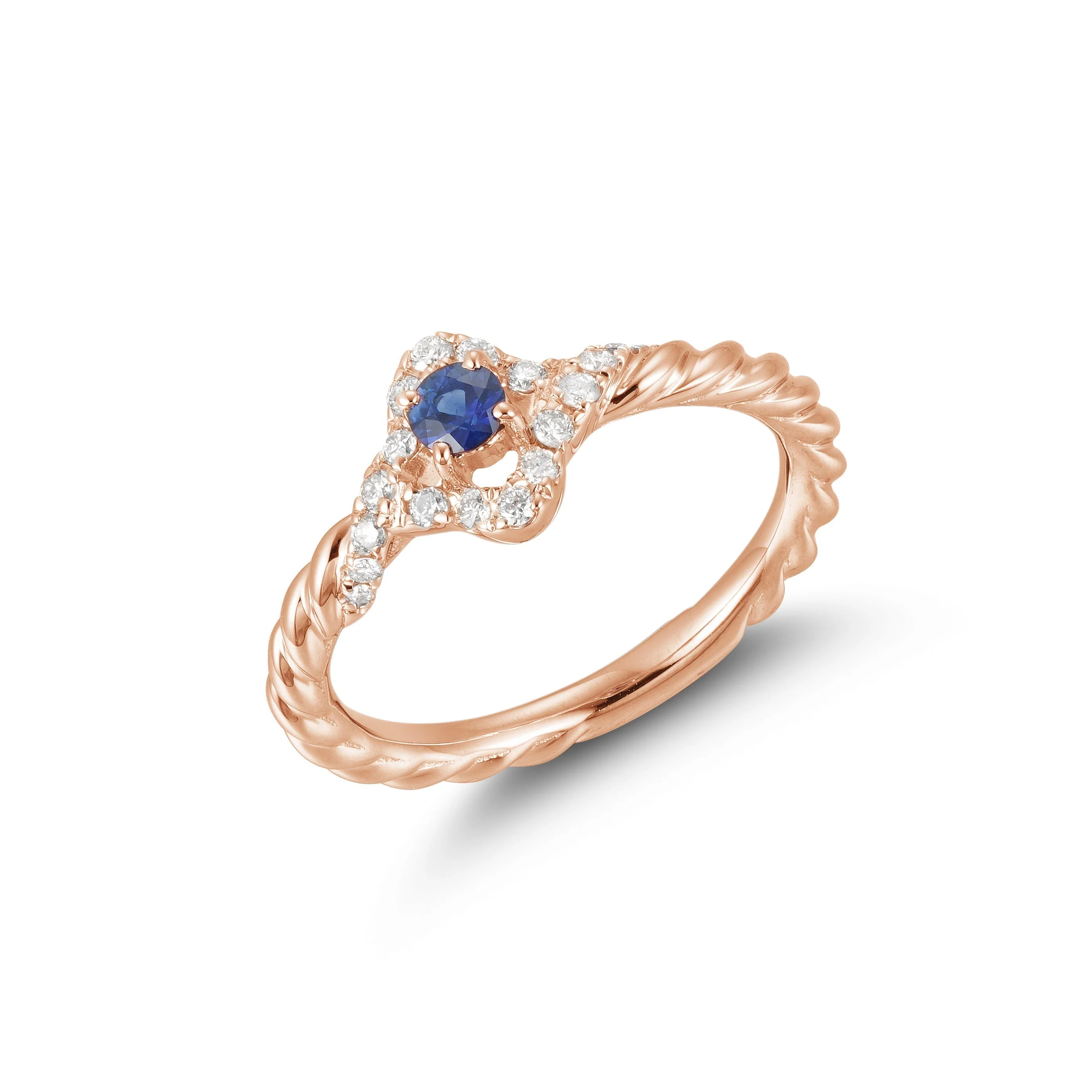 Sapphire Clover Diamond Ring - Image 3