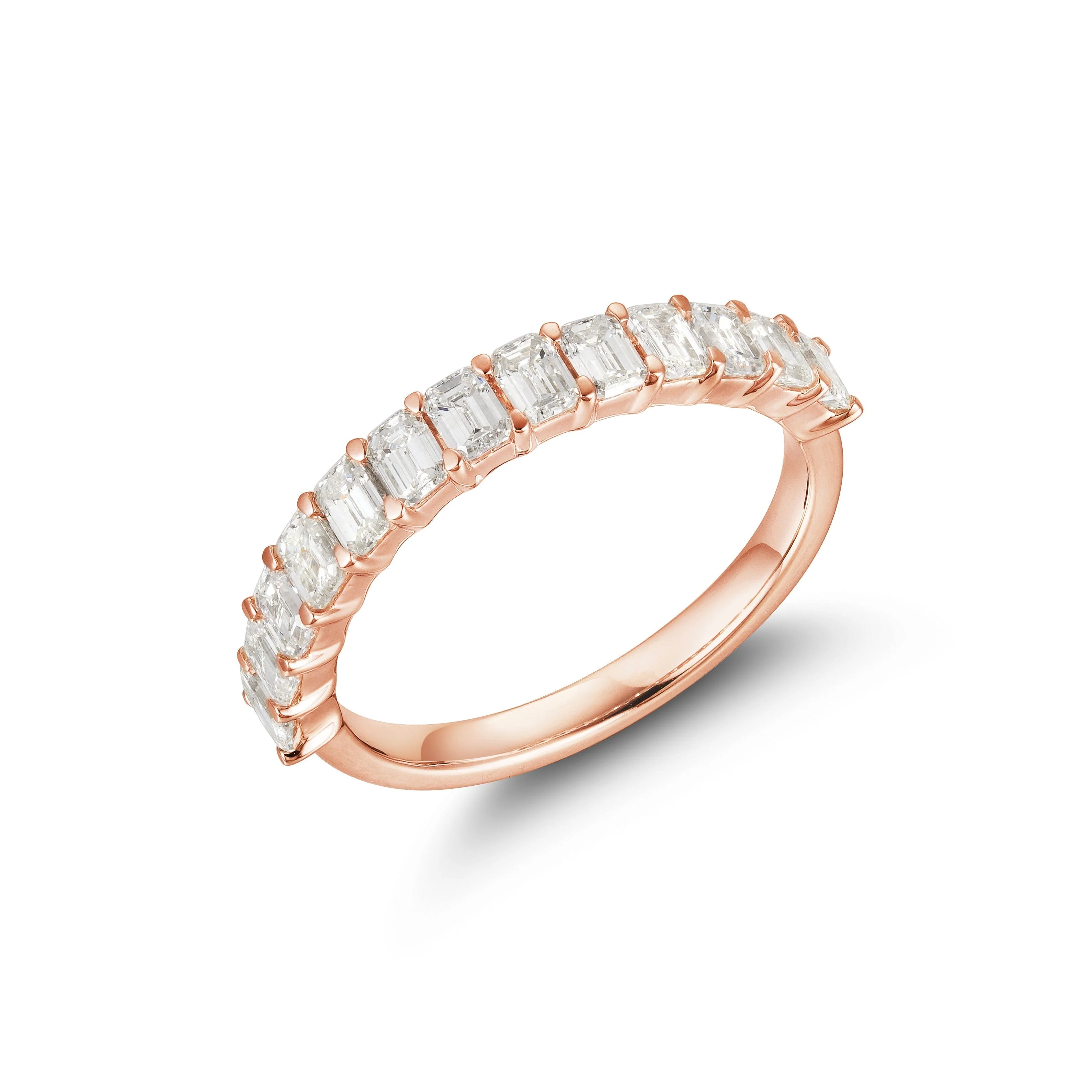 10 Pointer Emerald Cut Diamond Semi-Eternity Band - Image 3