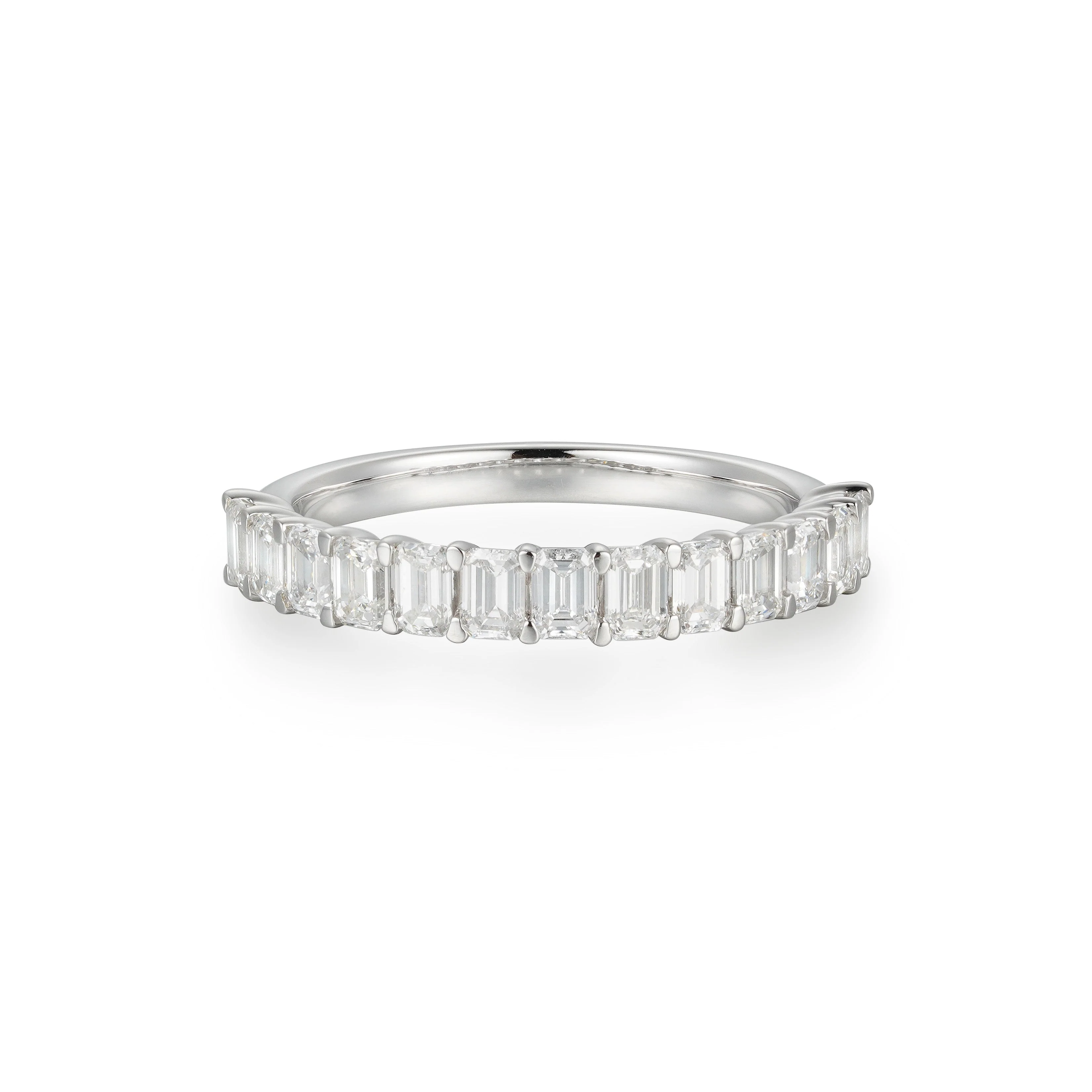 10 Pointer Emerald Cut Diamond Semi-Eternity Band - Image 4