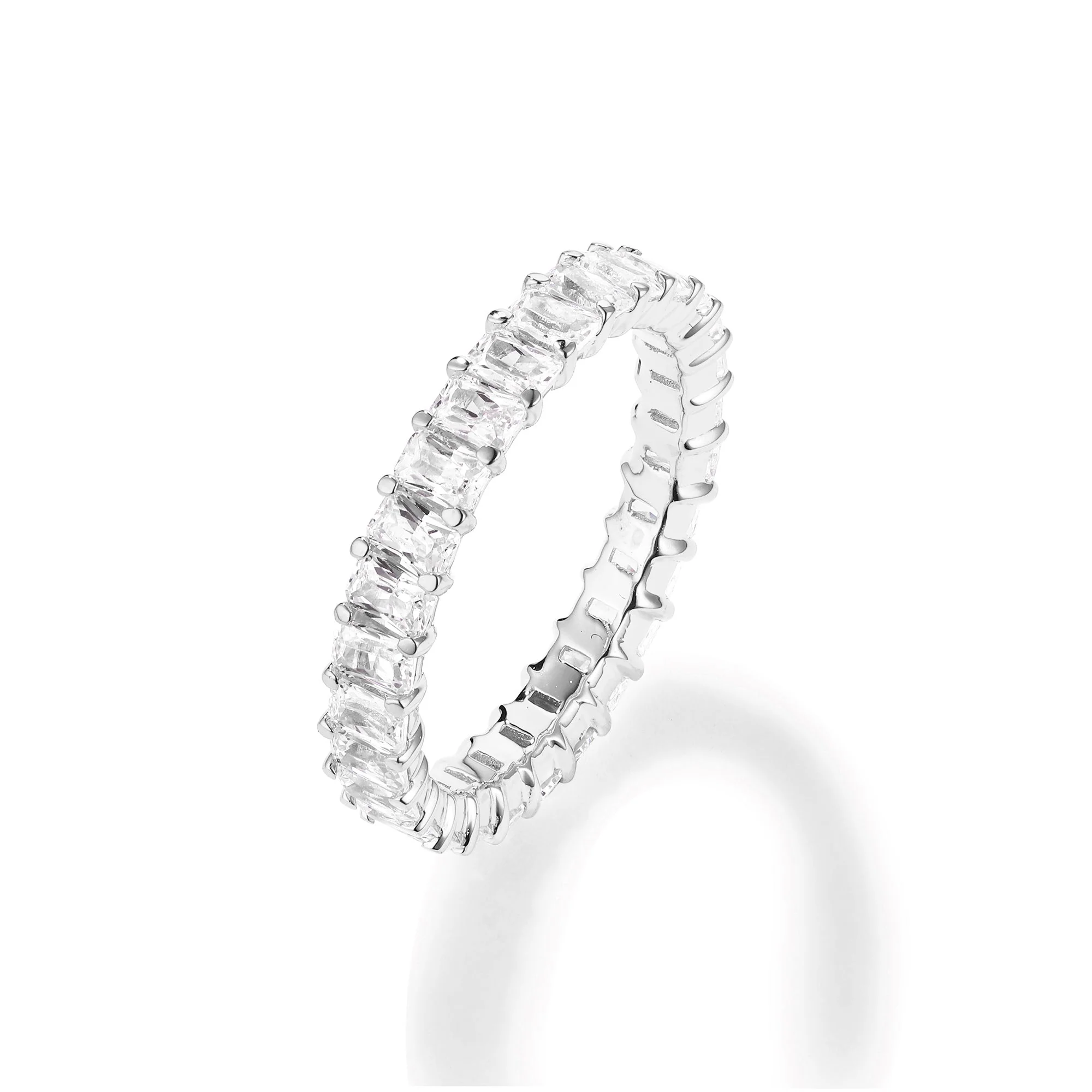 10 Pointer Emerald Cut Diamond Eternity Band - Image 2