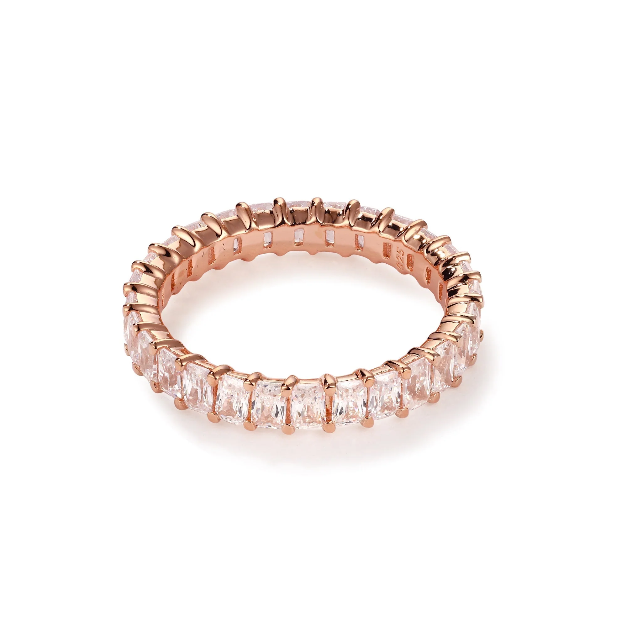 10 Pointer Emerald Cut Diamond Eternity Band - Image 4