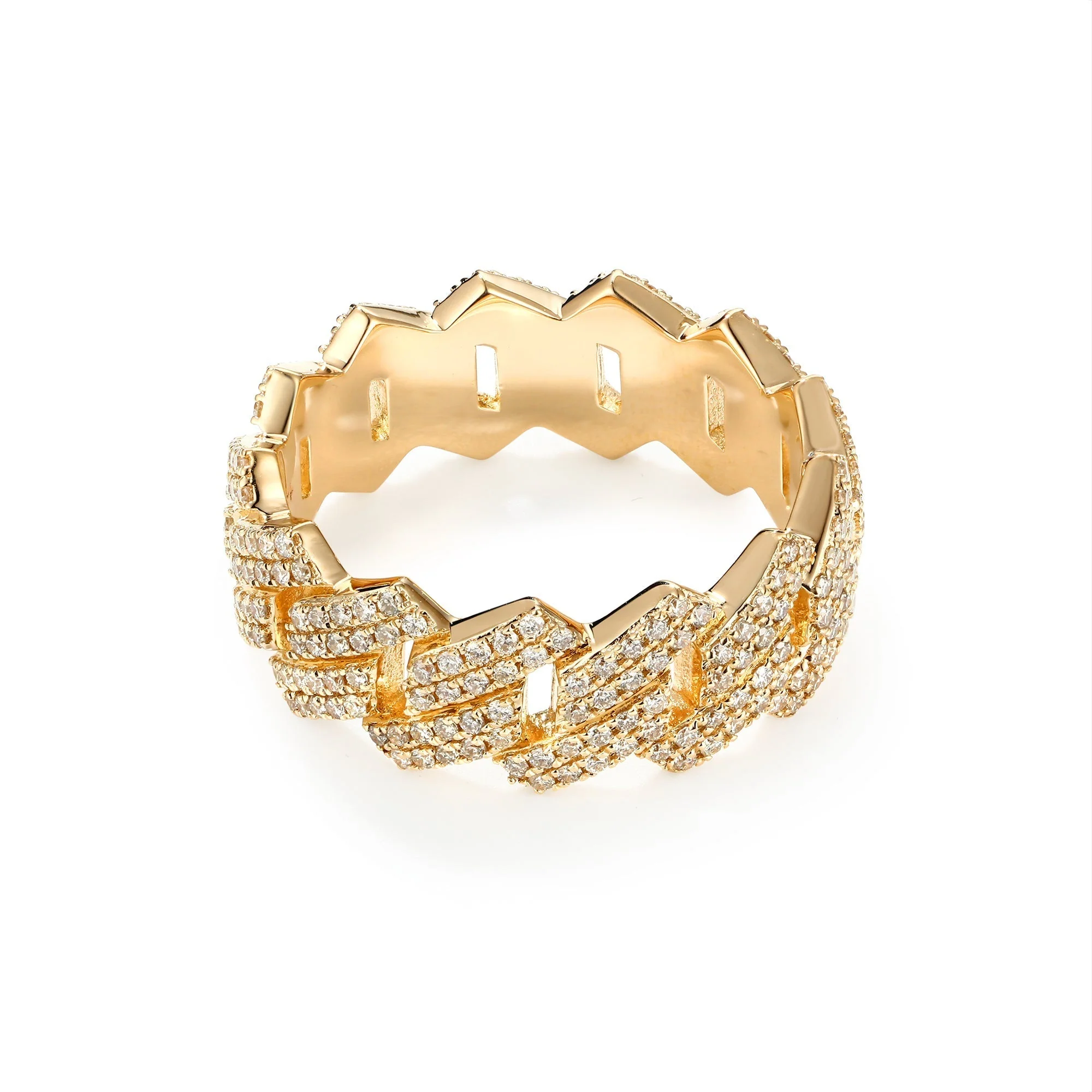 Miami Cuban Link Diamond Eternity Ring - Image 2