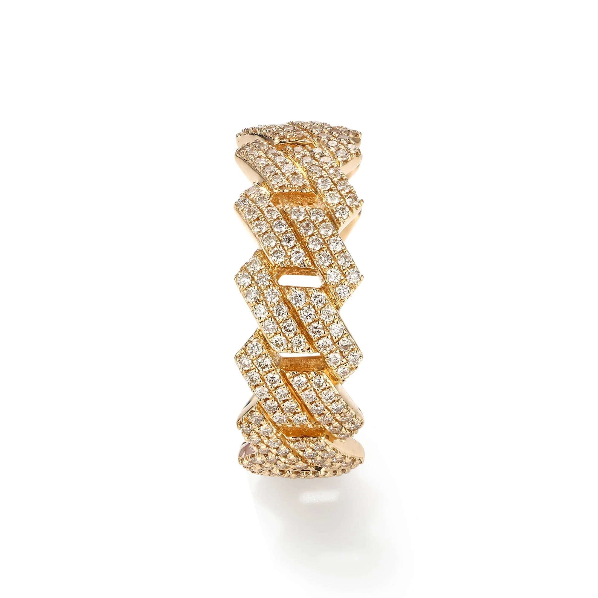 Miami Cuban Link Diamond Eternity Ring - Image 3