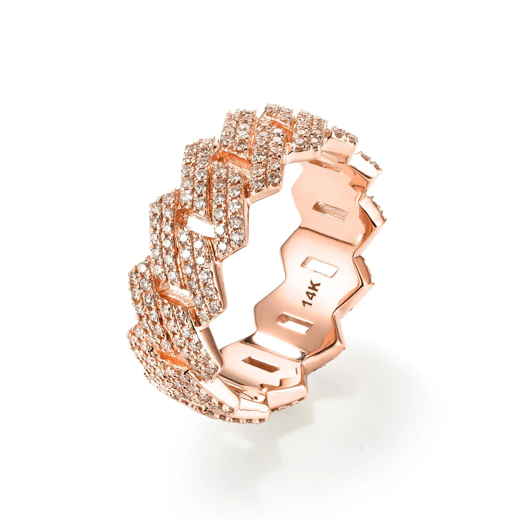 Miami Cuban Link Diamond Eternity Ring - Image 5