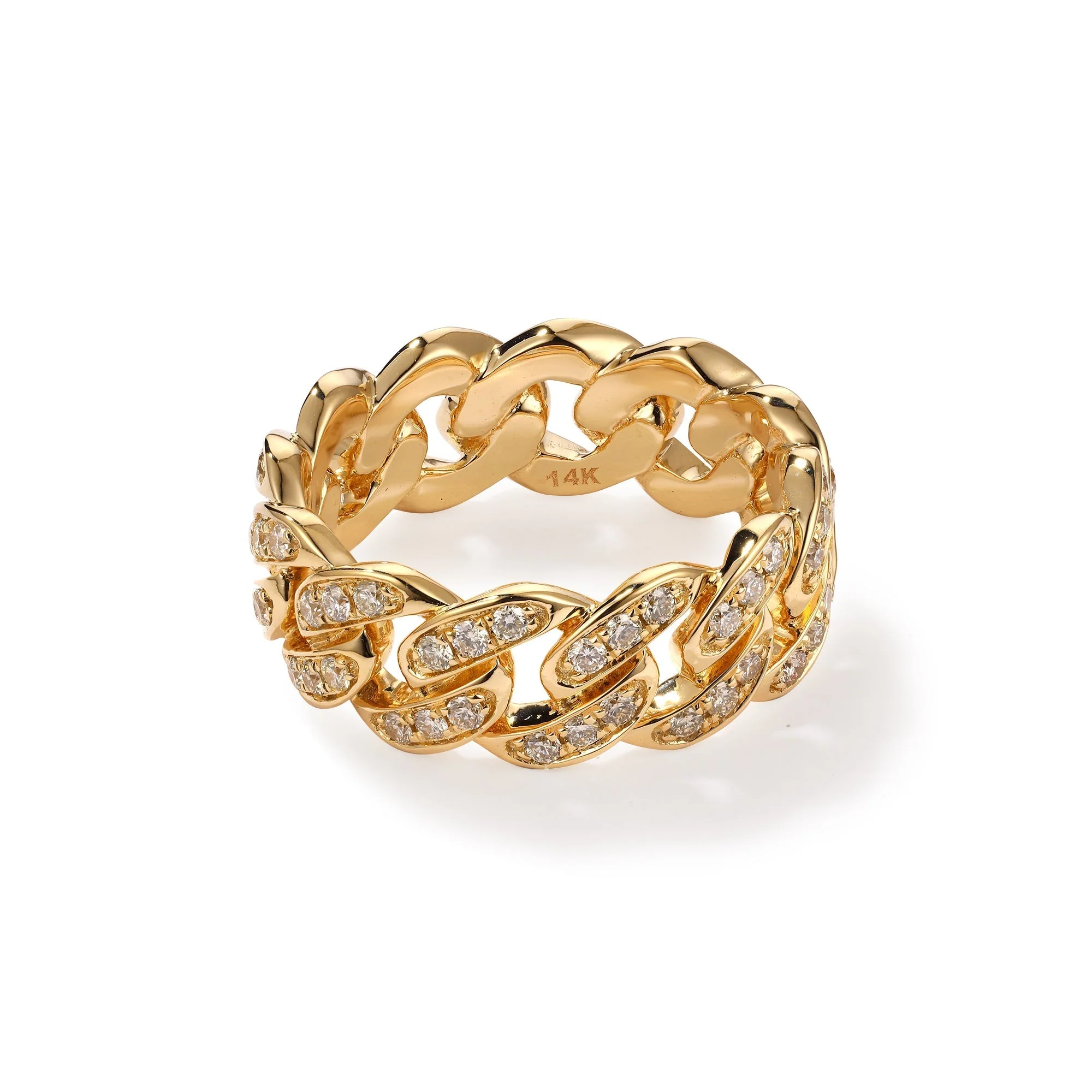 Iced Out Diamond Cuban Link Ring - Image 2