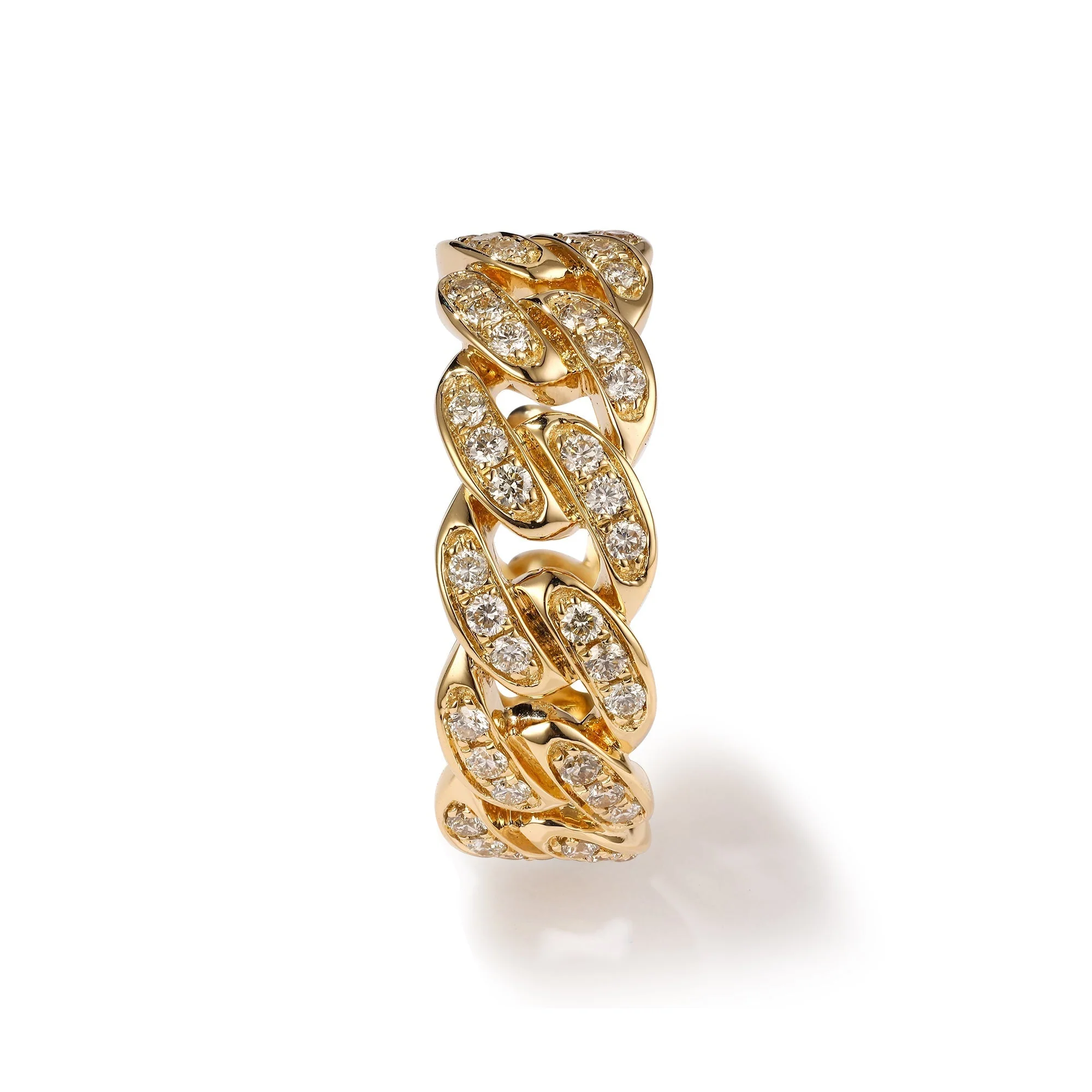 Iced Out Diamond Cuban Link Ring - Image 3