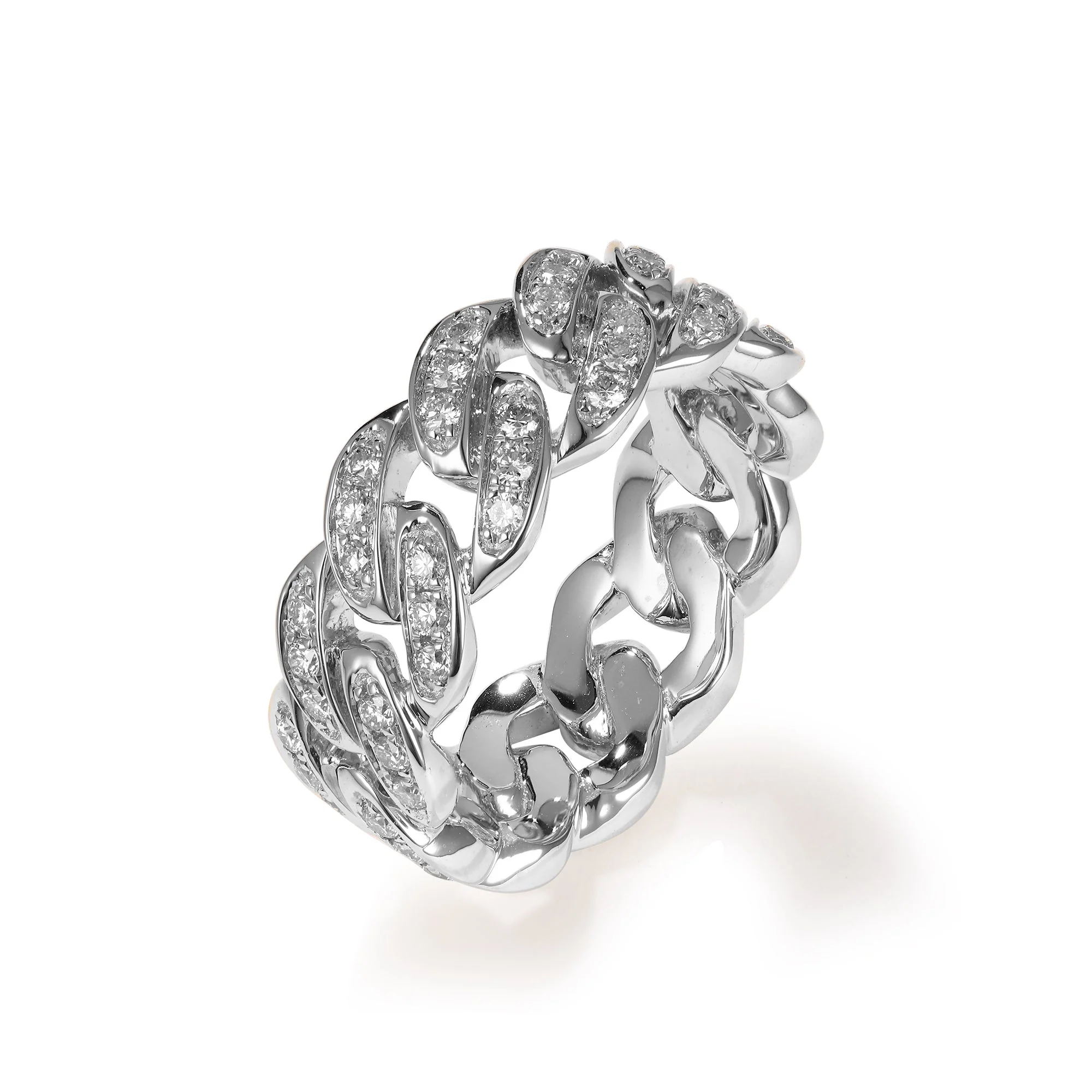 Iced Out Diamond Cuban Link Ring - Image 4