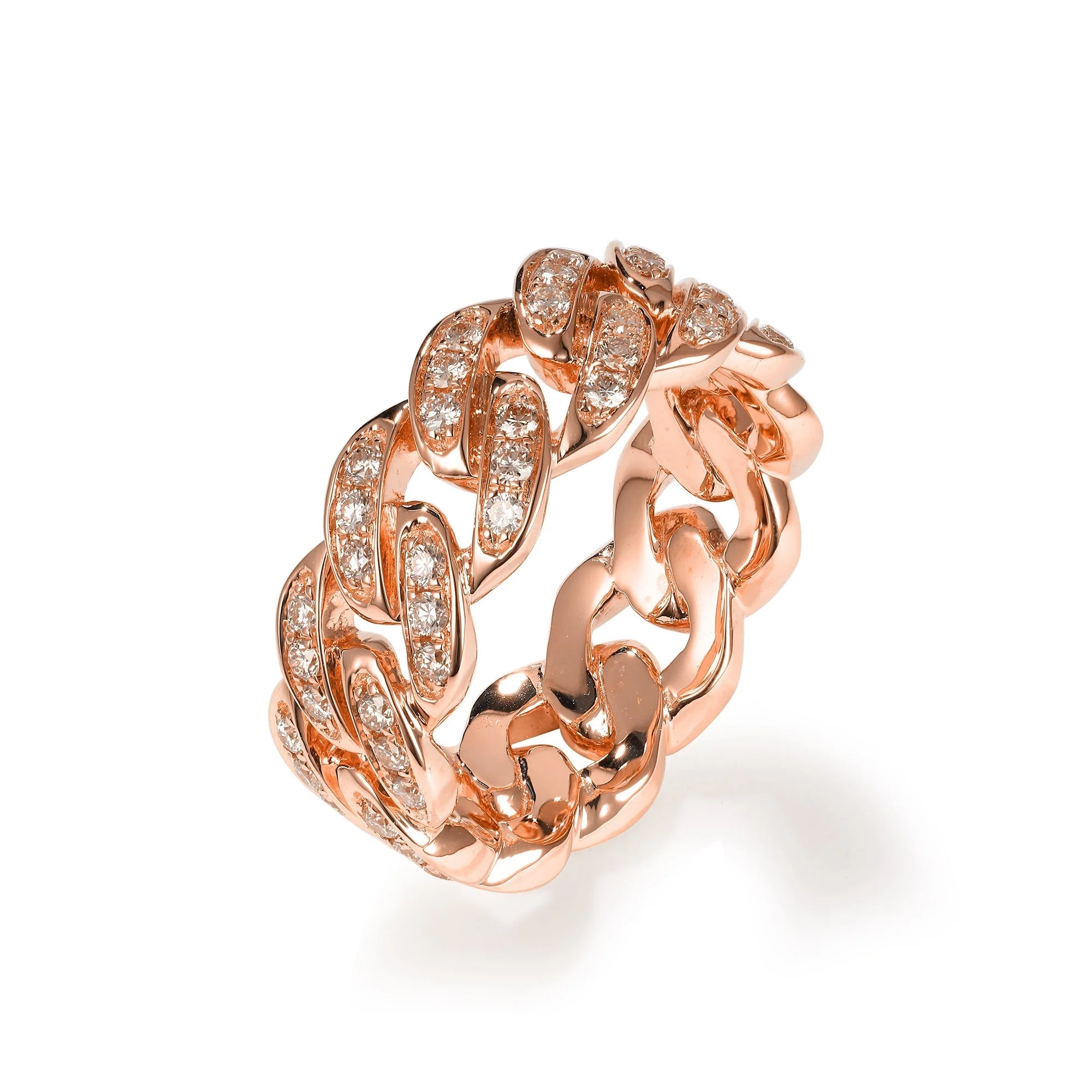Iced Out Diamond Cuban Link Ring - Image 5