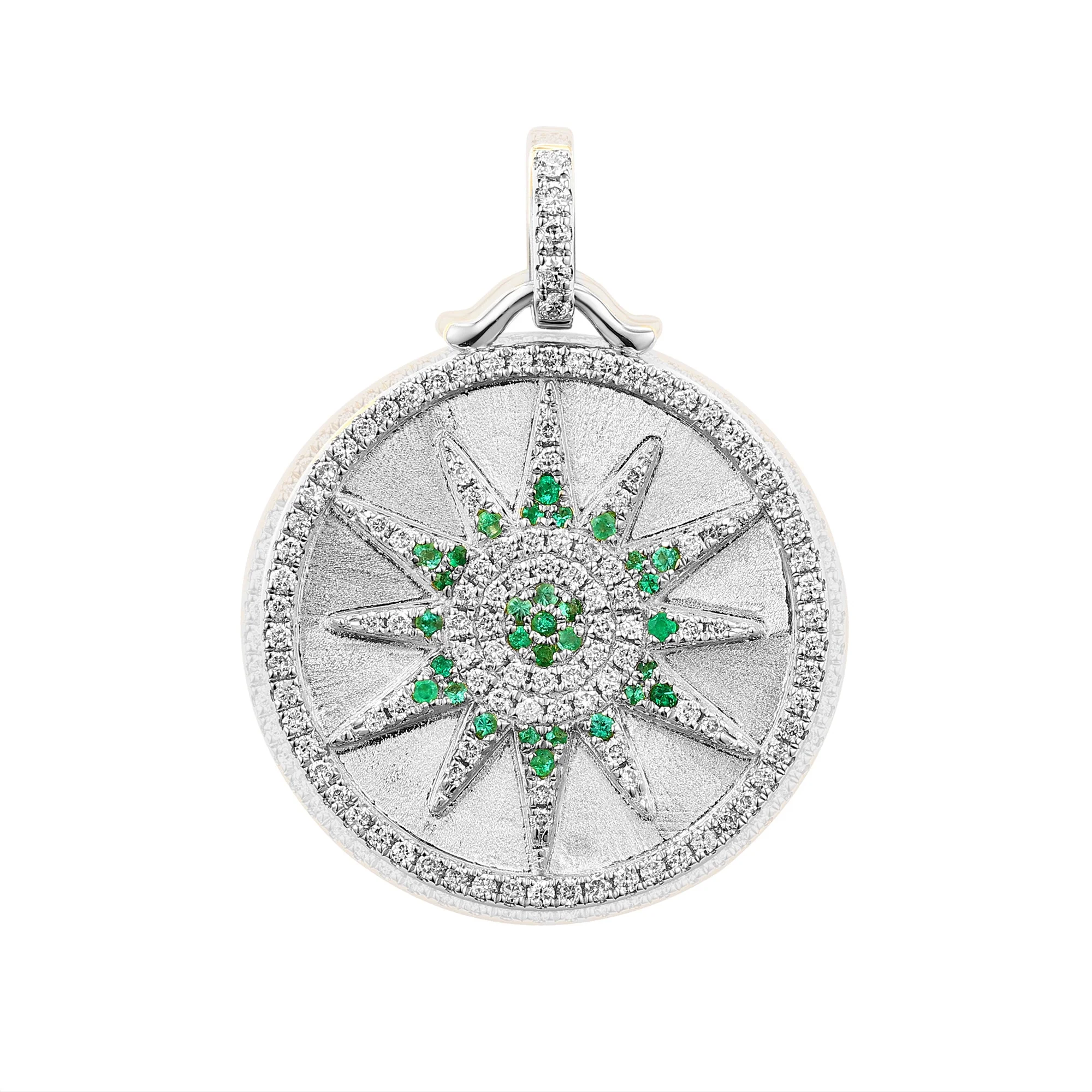 Starburst Emerald Diamond Pendant - Image 2