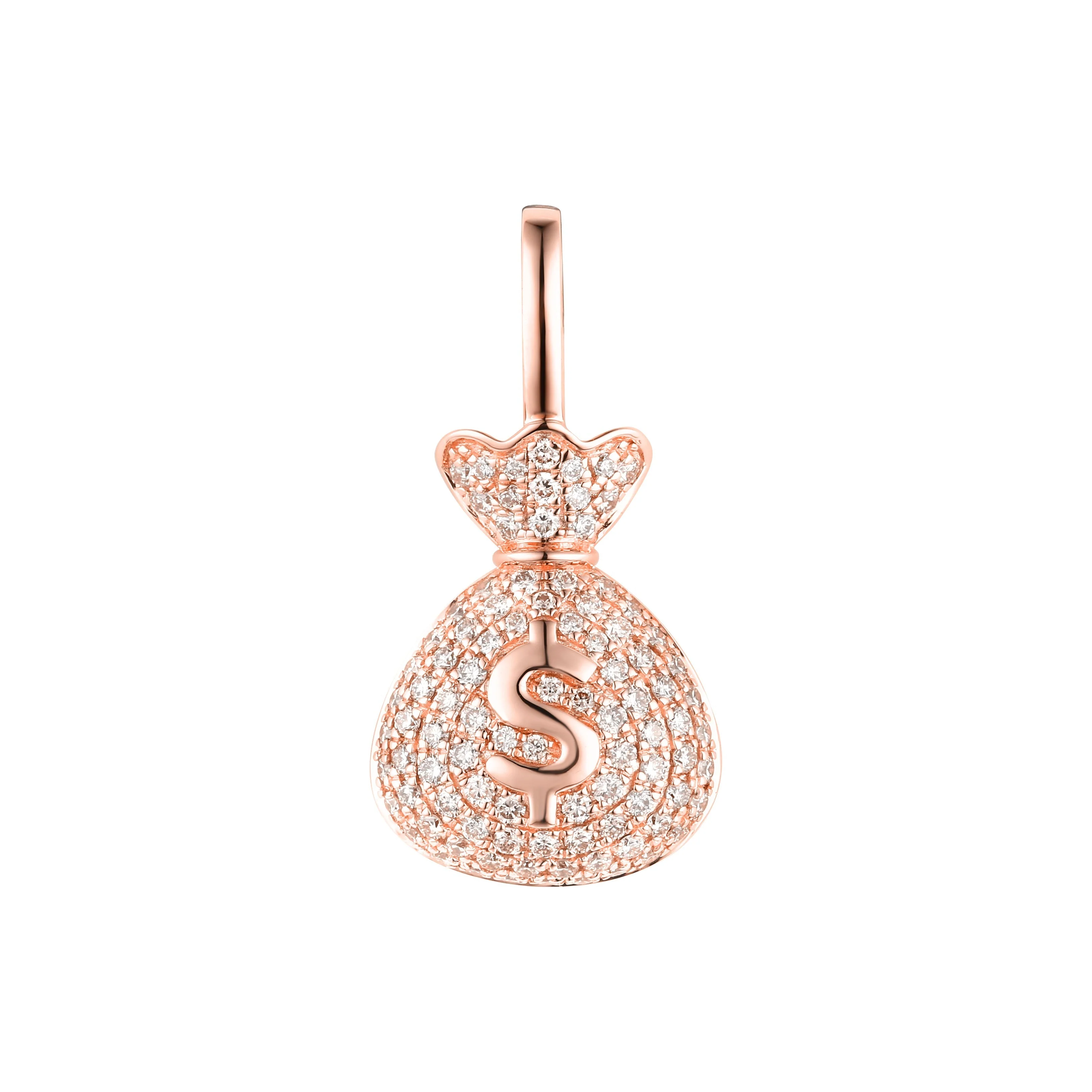 Diamond Money Bag Pendant - Image 3