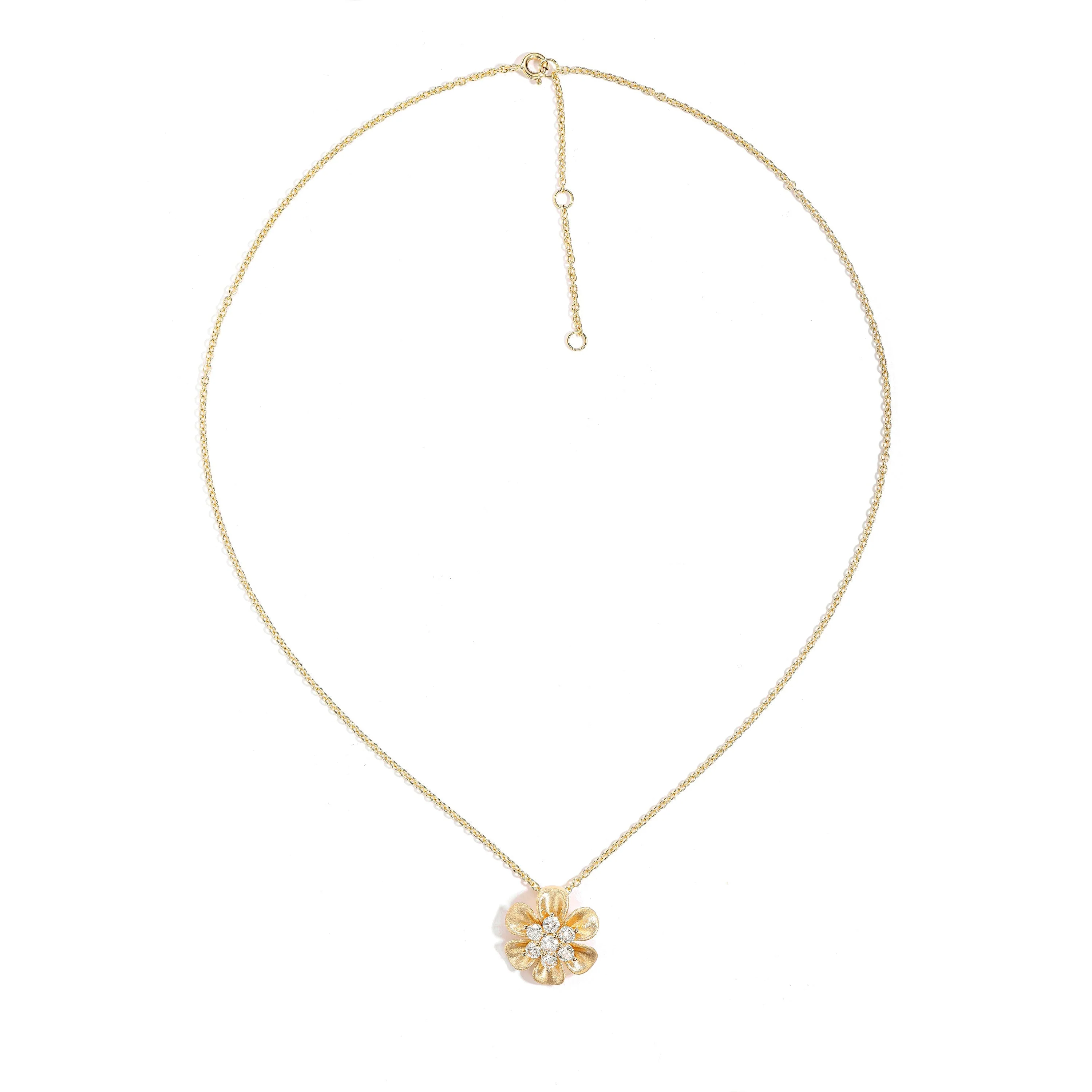 Blossoming Flower Diamond Pendant