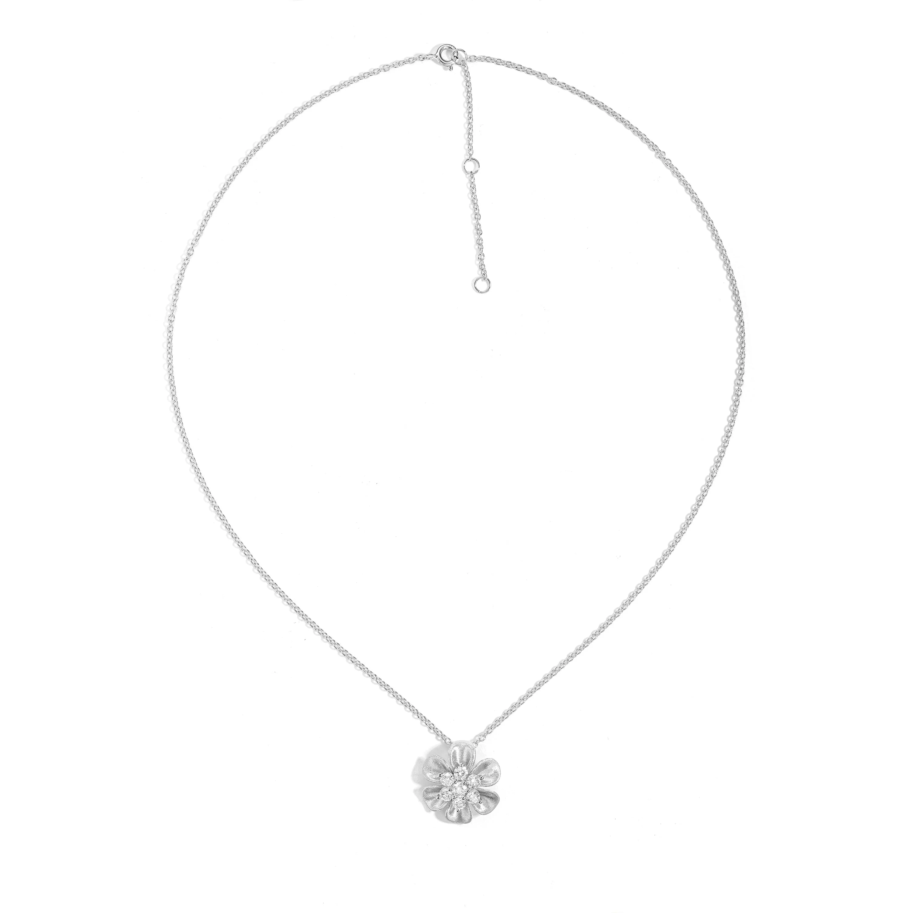 Blossoming Flower Diamond Pendant - Image 2