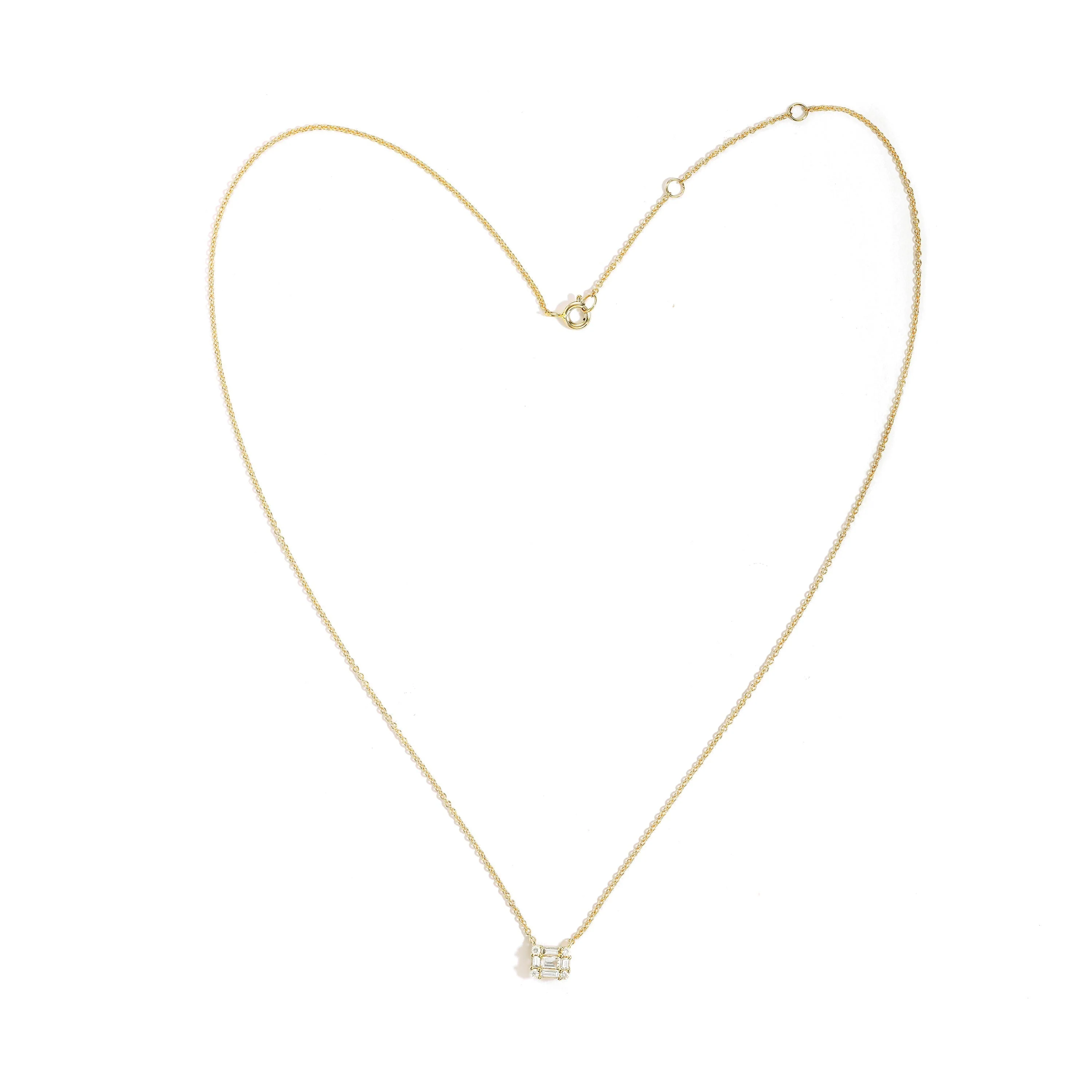 Baguette Heart Diamond Pendant