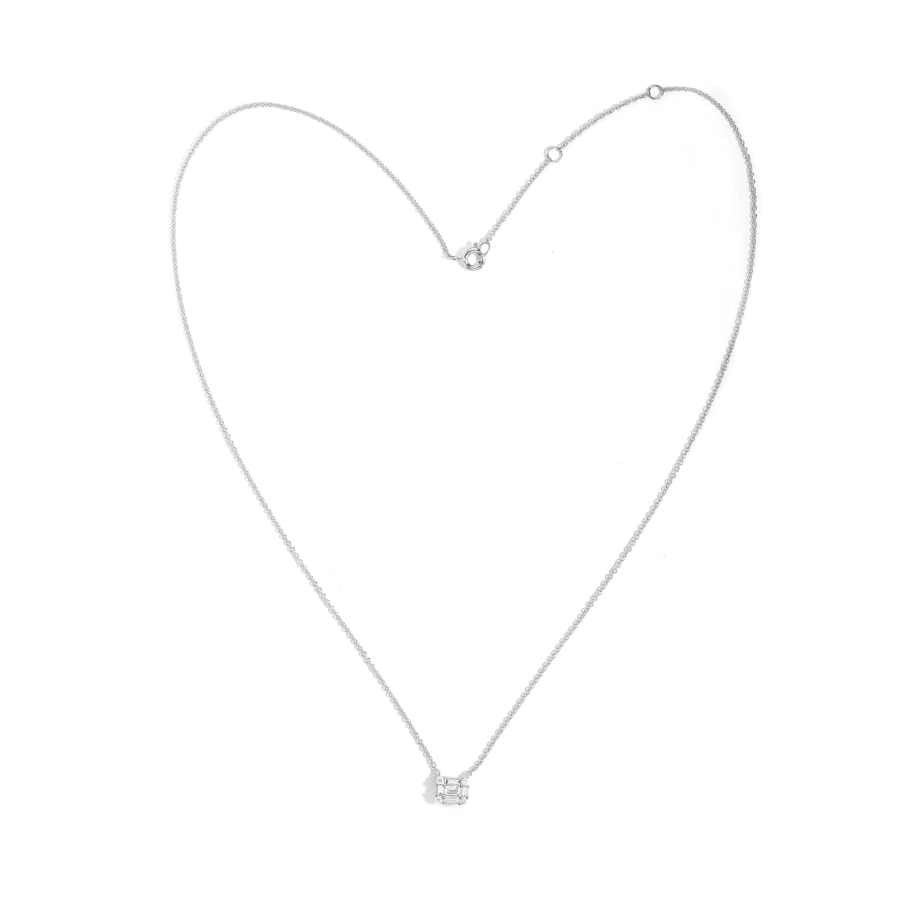 Baguette Heart Diamond Pendant - Image 2