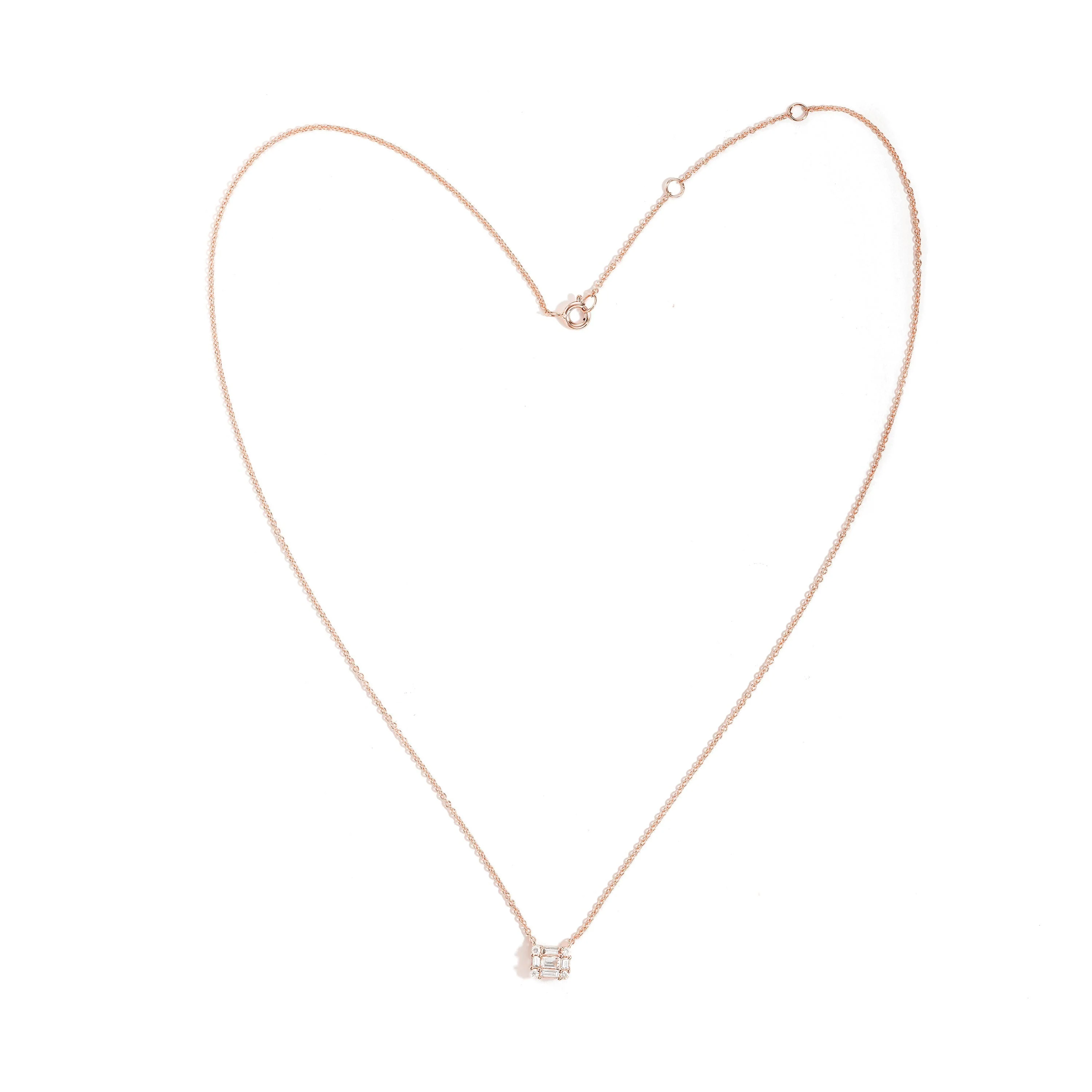 Baguette Heart Diamond Pendant - Image 3