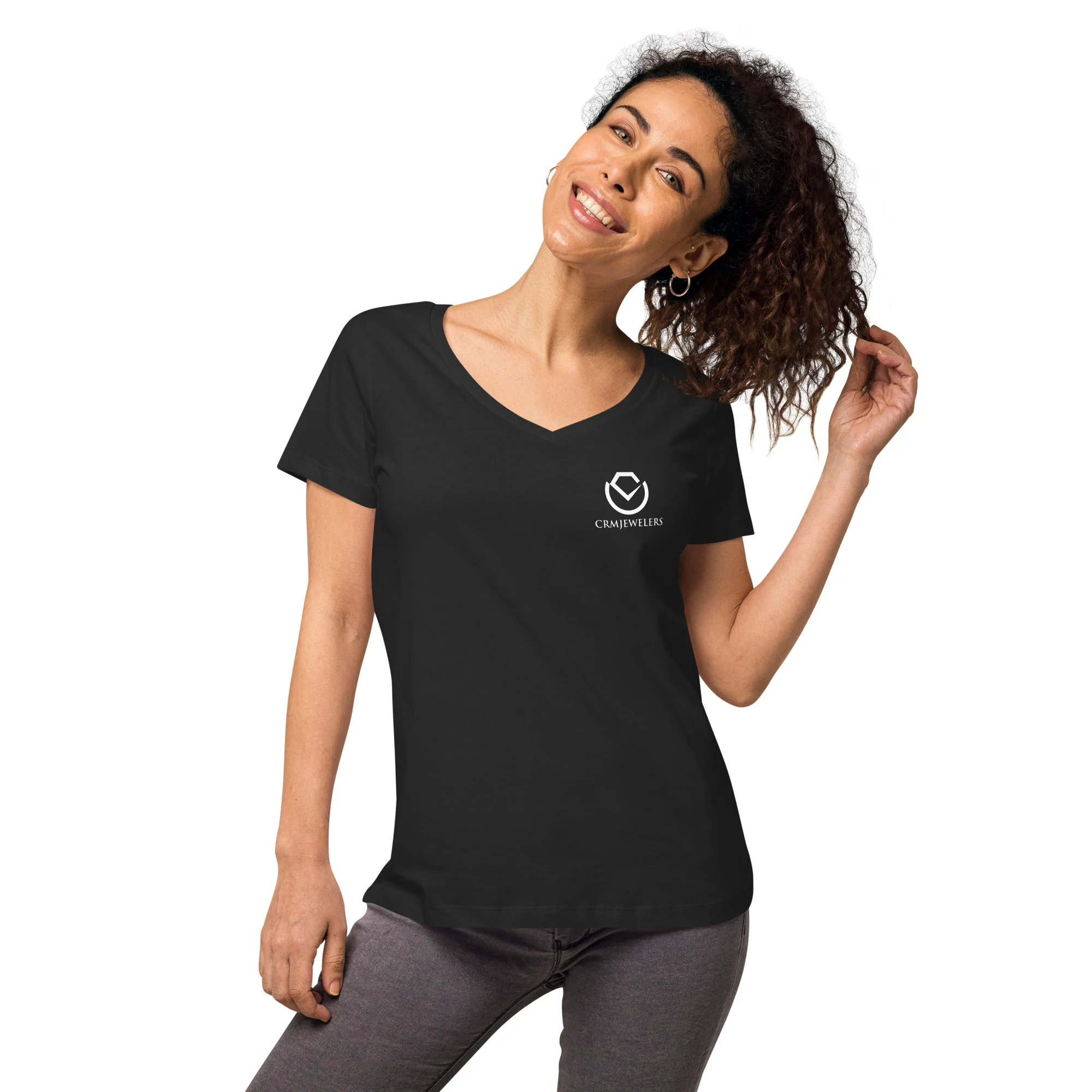 Women’s fitted v-neck t-shirt - Image 3